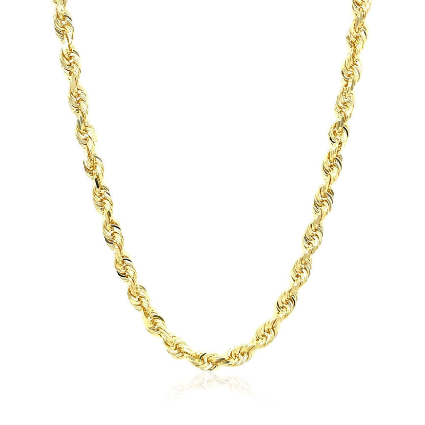 4.0mm 10k Yellow Gold Solid Diamond Cut Rope Chain - Ellie Belle