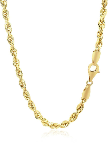 4.0mm 10k Yellow Gold Solid Diamond Cut Rope Chain - Ellie Belle