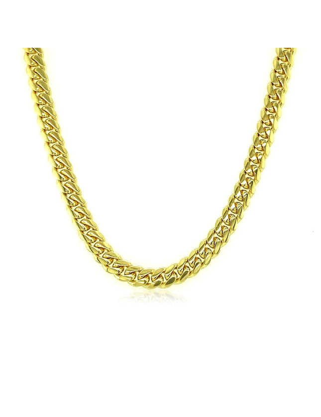 4.0mm 14k Yellow Gold Classic Solid Miami Cuban Chain - Ellie Belle