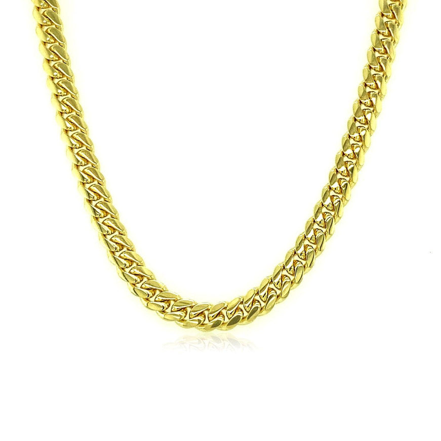 4.0mm 14k Yellow Gold Classic Solid Miami Cuban Chain - Ellie Belle