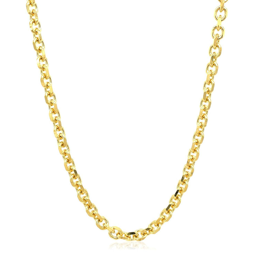 4.0mm 14k Yellow Gold Diamond Cut Cable Link Chain - Ellie Belle