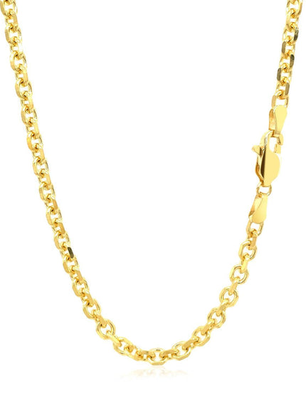 4.0mm 14k Yellow Gold Diamond Cut Cable Link Chain - Ellie Belle