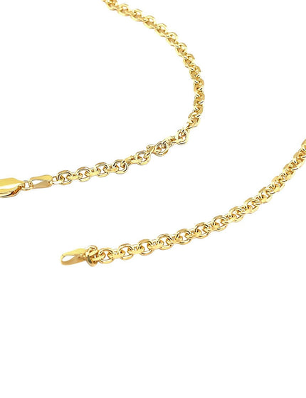 4.0mm 14k Yellow Gold Diamond Cut Cable Link Chain - Ellie Belle