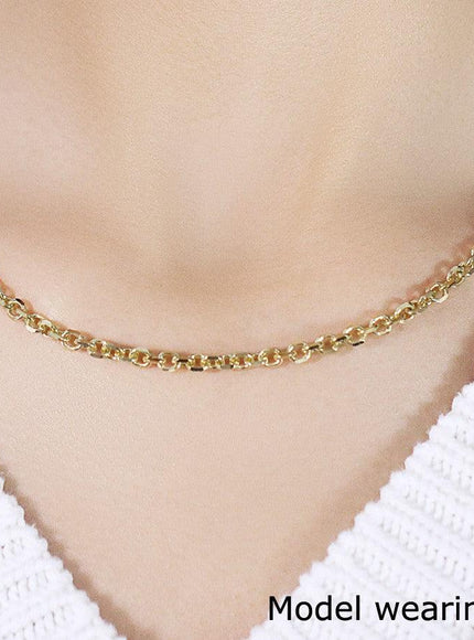 4.0mm 14k Yellow Gold Diamond Cut Cable Link Chain - Ellie Belle