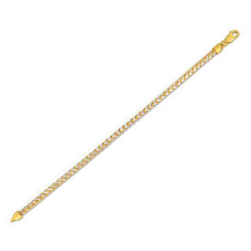 4.0mm 14k Yellow Gold Round Pave Franco Chain - Ellie Belle