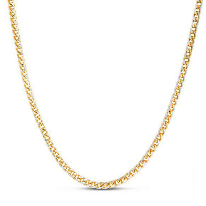 4.0mm 14k Yellow Gold Round Pave Franco Chain - Ellie Belle