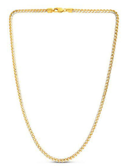 4.0mm 14k Yellow Gold Round Pave Franco Chain - Ellie Belle