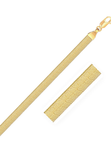 4.0mm 14k Yellow Gold Super Flex Herringbone Bracelet - Ellie Belle