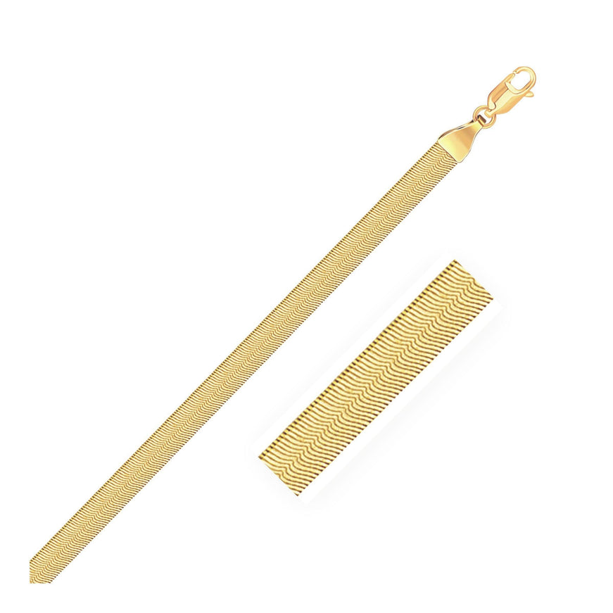 4.0mm 14k Yellow Gold Super Flex Herringbone Bracelet - Ellie Belle