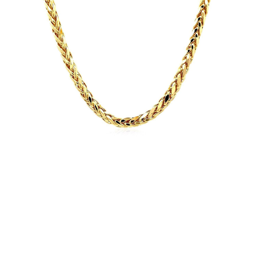 4.1mm 14k Yellow Gold Diamond Cut Round Franco Chain - Ellie Belle