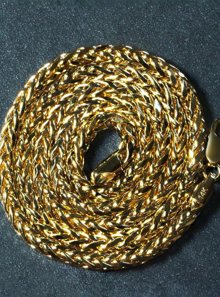4.1mm 14k Yellow Gold Diamond Cut Round Franco Chain - Ellie Belle