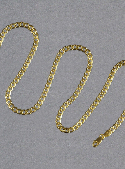 4.4mm 10k Yellow Gold Curb Chain - Ellie Belle