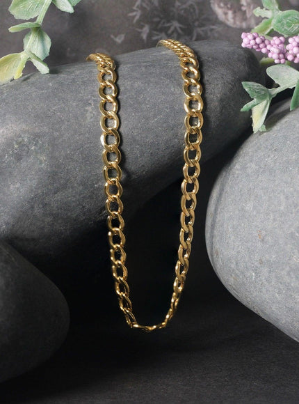 4.4mm 14k Yellow Gold Curb Chain - Ellie Belle