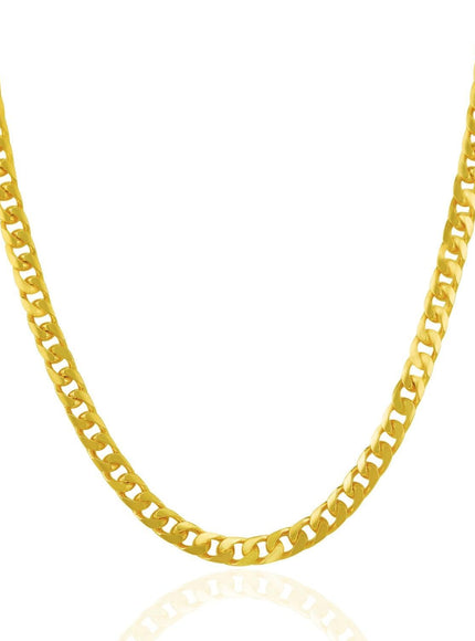 4.4mm 14k Yellow Gold Solid Miami Cuban Chain - Ellie Belle