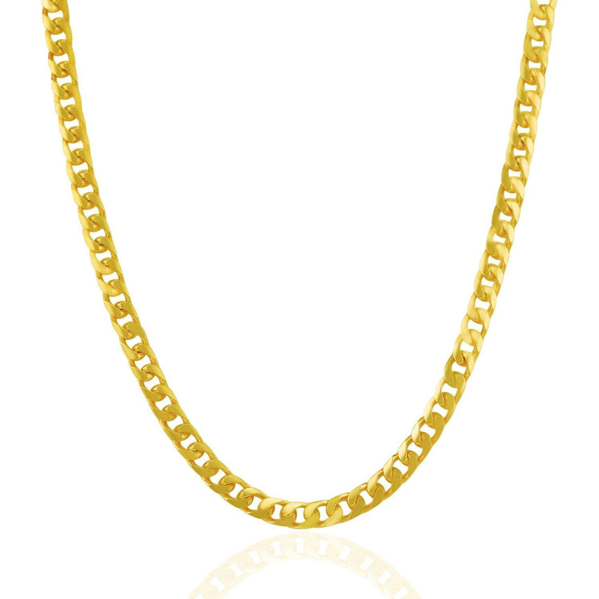 4.4mm 14k Yellow Gold Solid Miami Cuban Chain - Ellie Belle