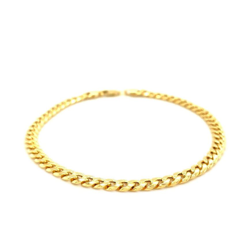 4.5mm 10k Yellow Gold Miami Cuban Semi Solid Bracelet - Ellie Belle