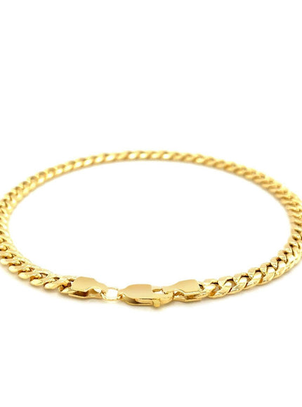 4.5mm 10k Yellow Gold Miami Cuban Semi Solid Bracelet - Ellie Belle