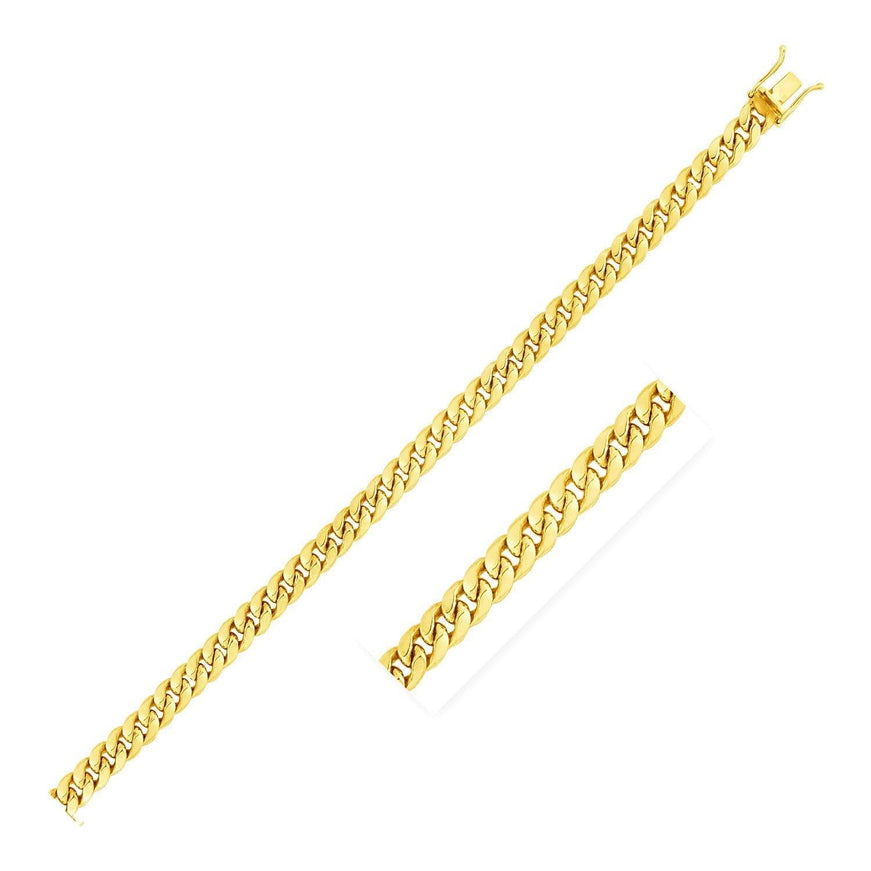 4.5mm 10k Yellow Gold Semi Solid Miami Cuban Chain - Ellie Belle