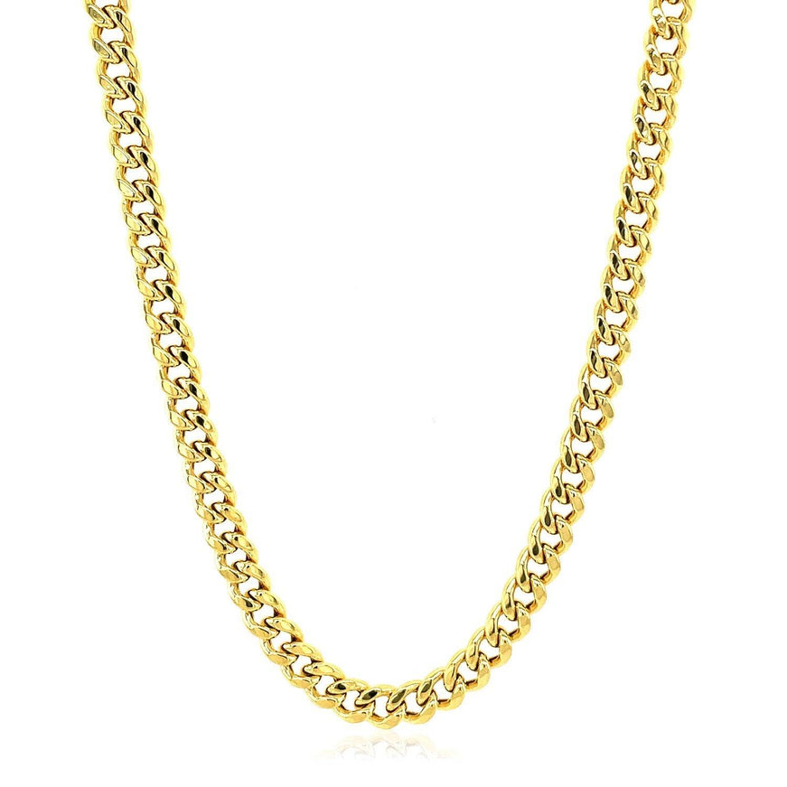 4.5mm 10k Yellow Gold Semi Solid Miami Cuban Chain - Ellie Belle