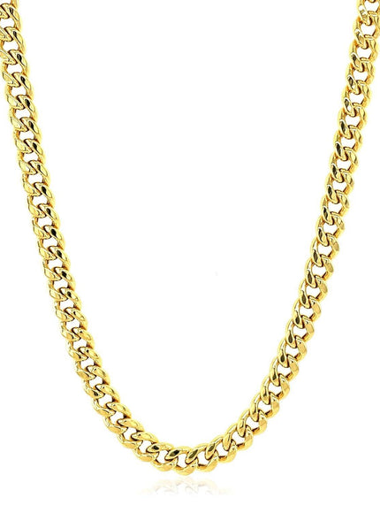 4.5mm 10k Yellow Gold Semi Solid Miami Cuban Chain - Ellie Belle