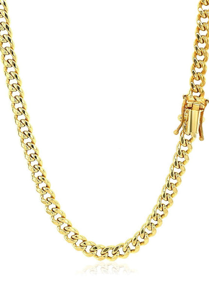 4.5mm 10k Yellow Gold Semi Solid Miami Cuban Chain - Ellie Belle