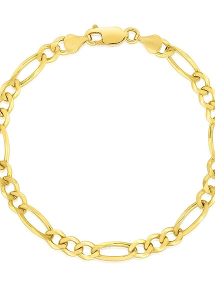 4.5mm 10k Yellow Gold Solid Figaro Bracelet - Ellie Belle