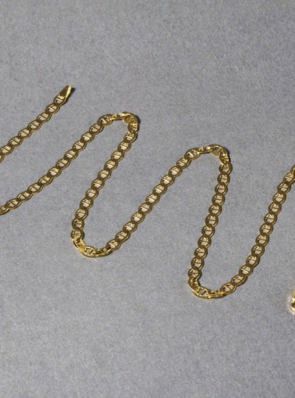 4.5mm 14k Yellow Gold Mariner Link Chain - Ellie Belle