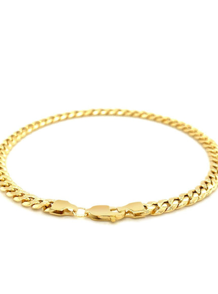 4.5mm 14k Yellow Gold Miami Cuban Semi Solid Bracelet - Ellie Belle