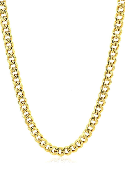 4.5mm 14k Yellow Gold Semi Solid Miami Cuban Chain - Ellie Belle