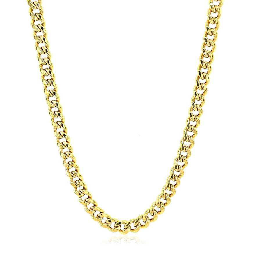 4.5mm 14k Yellow Gold Semi Solid Miami Cuban Chain - Ellie Belle