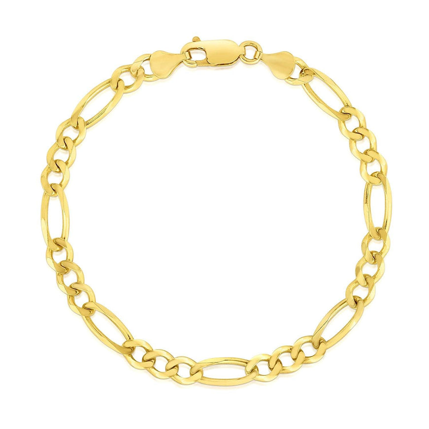 4.5mm 14k Yellow Gold Solid Figaro Bracelet - Ellie Belle