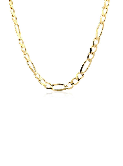 4.5mm 14k Yellow Gold Solid Figaro Chain - Ellie Belle