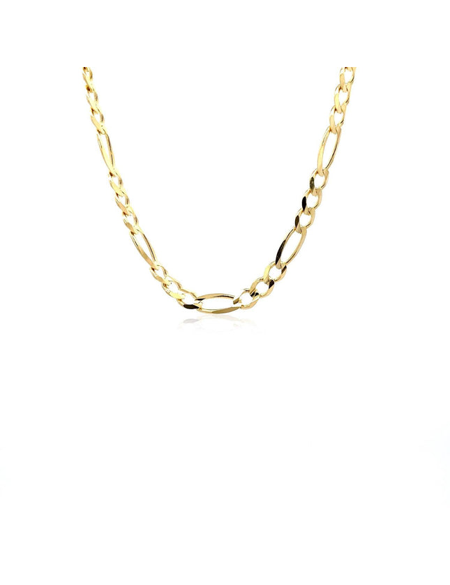 4.5mm 14k Yellow Gold Solid Figaro Chain - Ellie Belle