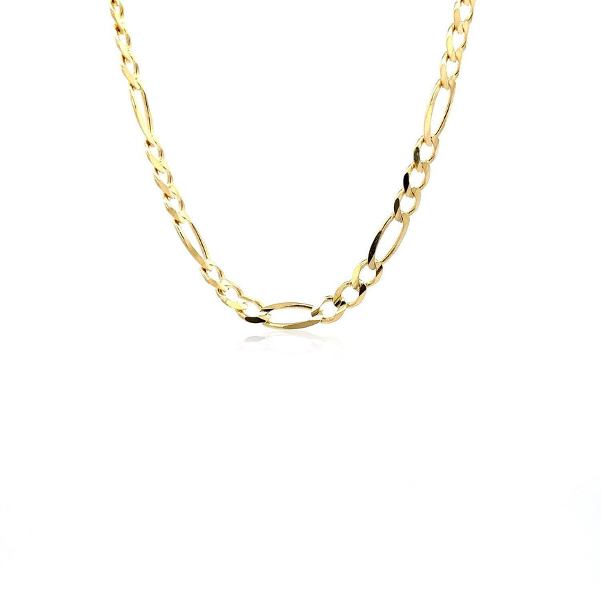 4.5mm 14k Yellow Gold Solid Figaro Chain - Ellie Belle