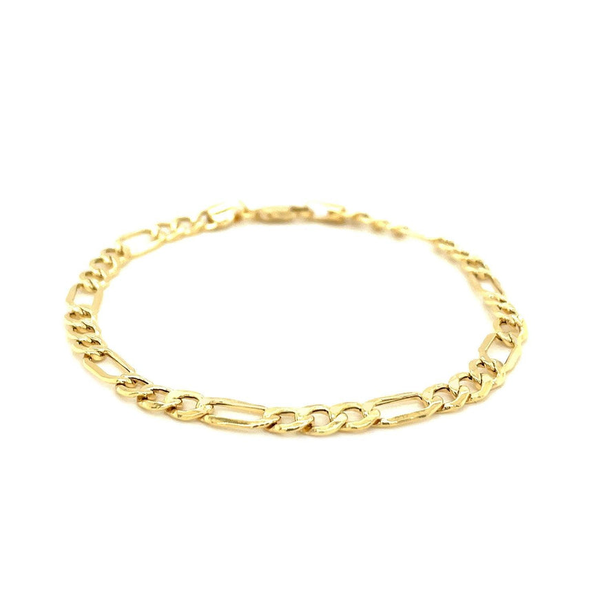 4.6mm 10k Yellow Gold Lite Figaro Bracelet - Ellie Belle