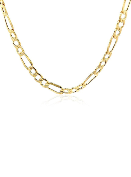 4.6mm 10k Yellow Gold Lite Figaro Chain - Ellie Belle