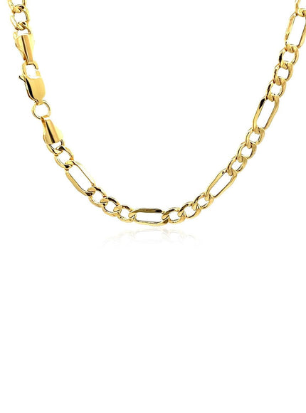 4.6mm 10k Yellow Gold Lite Figaro Chain - Ellie Belle