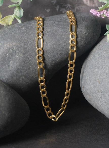 4.6mm 10k Yellow Gold Lite Figaro Chain - Ellie Belle