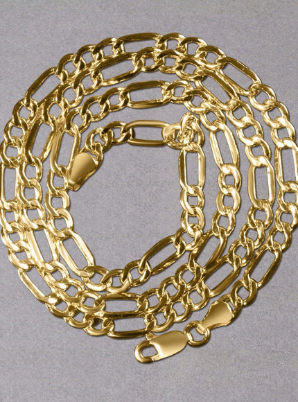 4.6mm 10k Yellow Gold Lite Figaro Chain - Ellie Belle