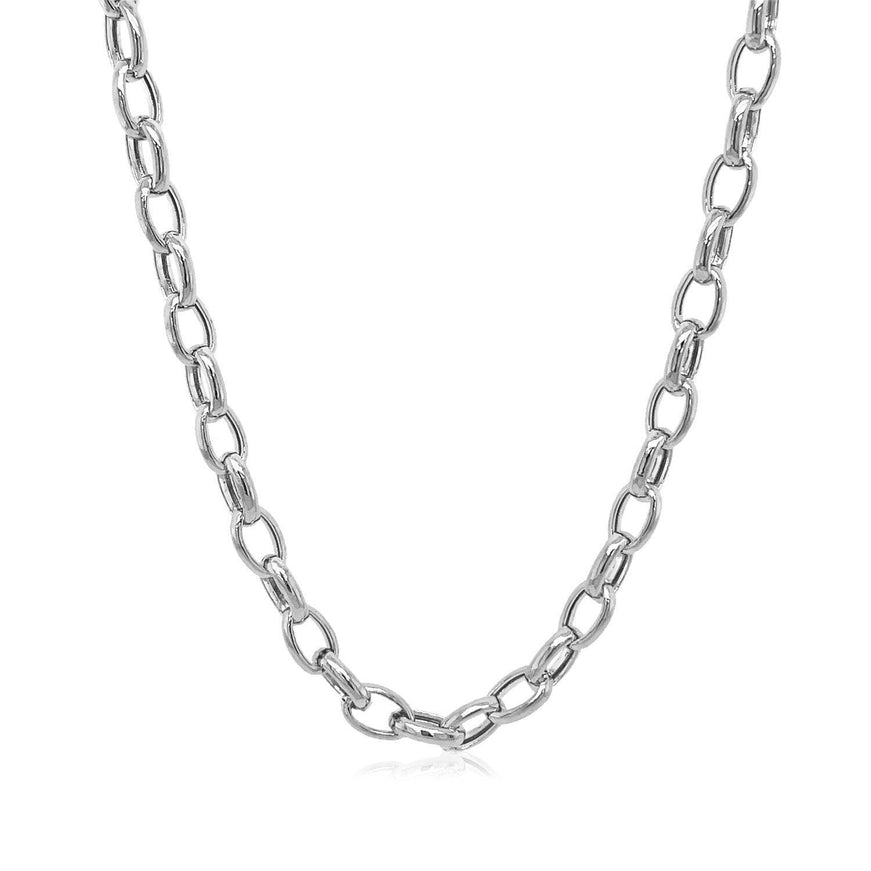 4.6mm 14k White Gold Oval Rolo Chain - Ellie Belle