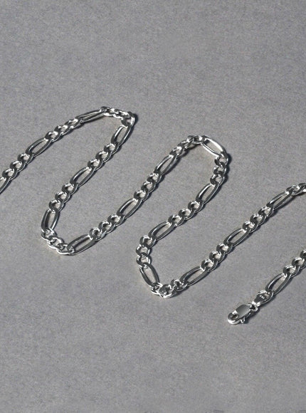 4.6mm 14k White Gold Solid Figaro Chain - Ellie Belle