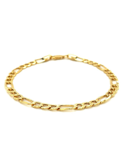 4.6mm 14k Yellow Gold Lite Figaro Bracelet - Ellie Belle