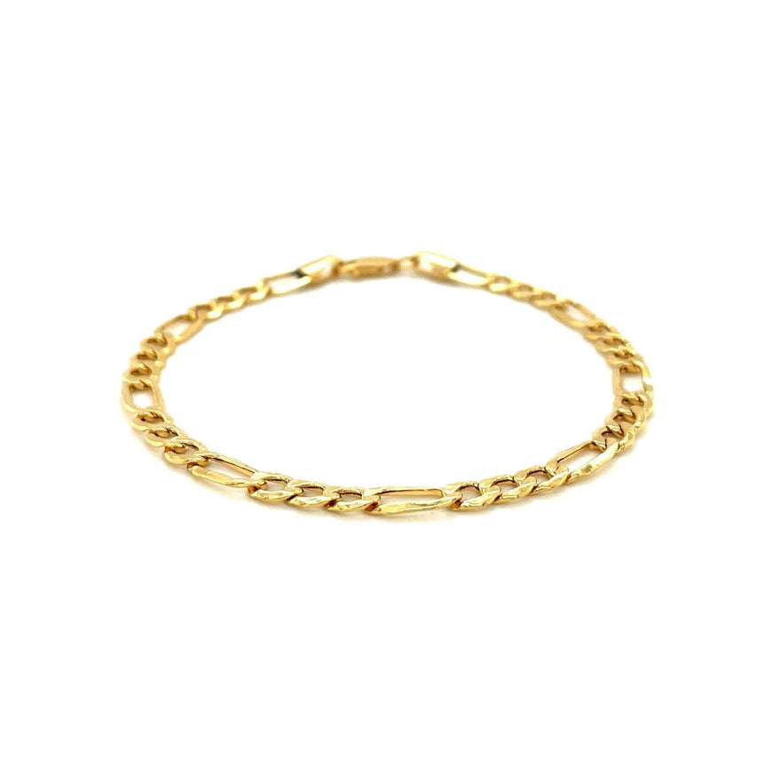 4.6mm 14k Yellow Gold Lite Figaro Bracelet - Ellie Belle