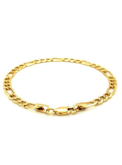 4.6mm 14k Yellow Gold Lite Figaro Bracelet - Ellie Belle