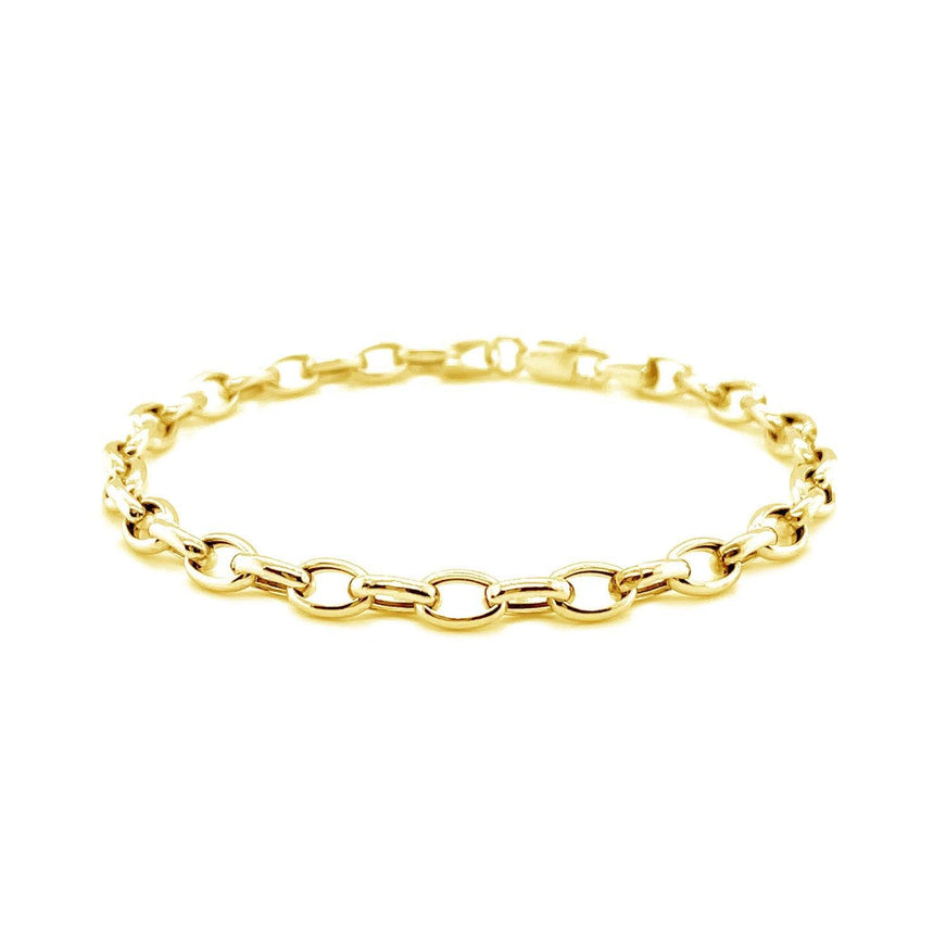 4.6mm 14k Yellow Gold Oval Rolo Bracelet - Ellie Belle