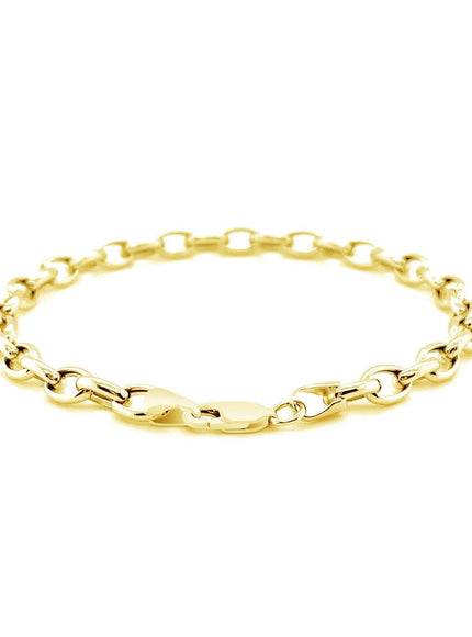 4.6mm 14k Yellow Gold Oval Rolo Bracelet - Ellie Belle