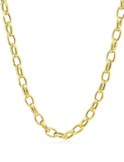4.6mm 14k Yellow Gold Oval Rolo Chain - Ellie Belle