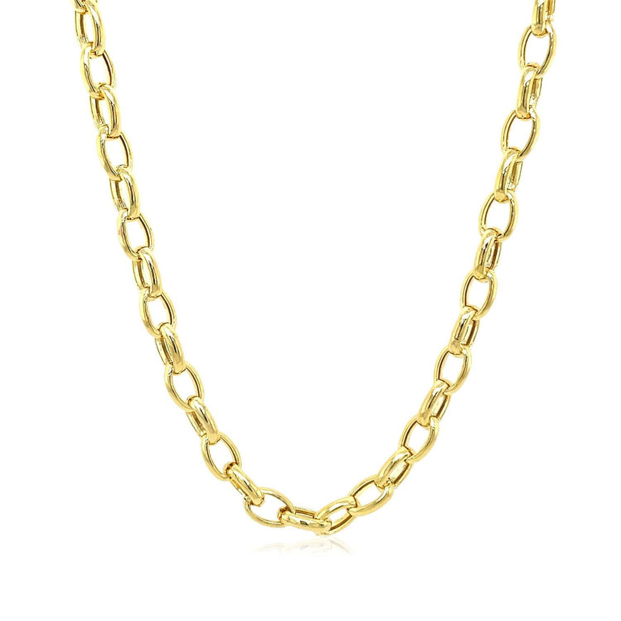 4.6mm 14k Yellow Gold Oval Rolo Chain - Ellie Belle