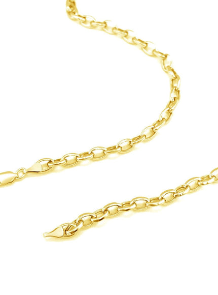 4.6mm 14k Yellow Gold Oval Rolo Chain - Ellie Belle