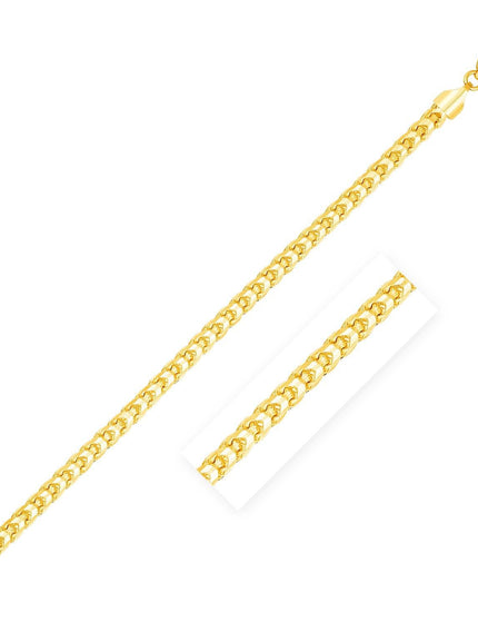 4.6mm 14k Yellow Solid Gold Diamond Cut Round Franco Chain - Ellie Belle